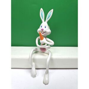 Vintage Russ Berrie Bendy Bunny Figure Rabbit Eating Carrot 6" Posable Toy